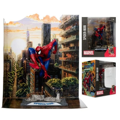 Marvel Wave 1 Spider-Man #6 1:10th Scale Posed Figure with Scene BY MCFARLANE TOYS